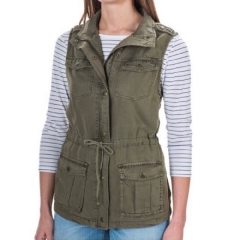 Max Jeans Green Cargo Utility Vest Large